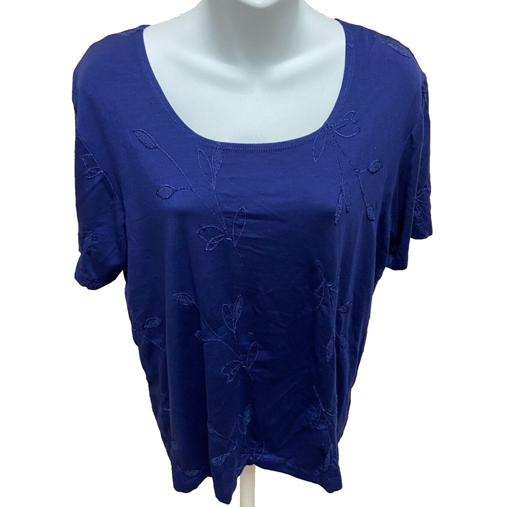 Action Wear Womens Shirt Size Large Short Sleeve Blue New NWT Casual Blouse Top